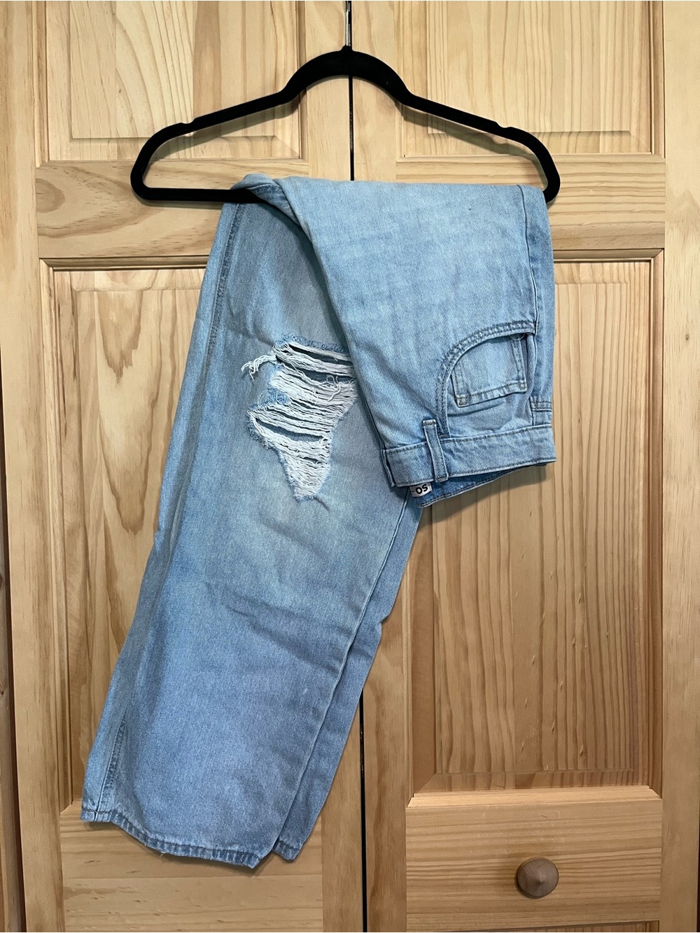 SO Women's Light Blue Ripped Boyfriend Jeans